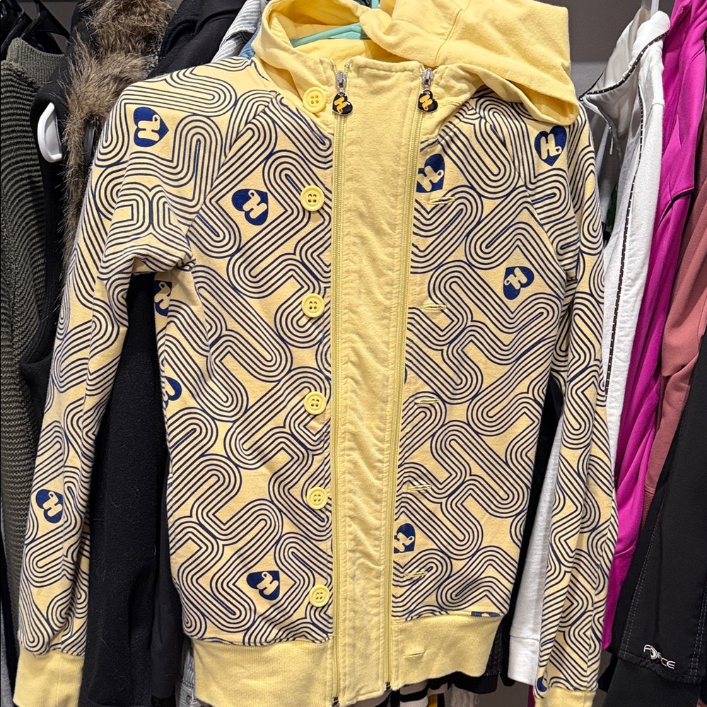 Harajuku Lovers Yellow and Blue Hoodie